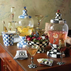 MacKenzie-Childs Courtly Check Enamel Beverage Hostess* Outdoor Entertaining