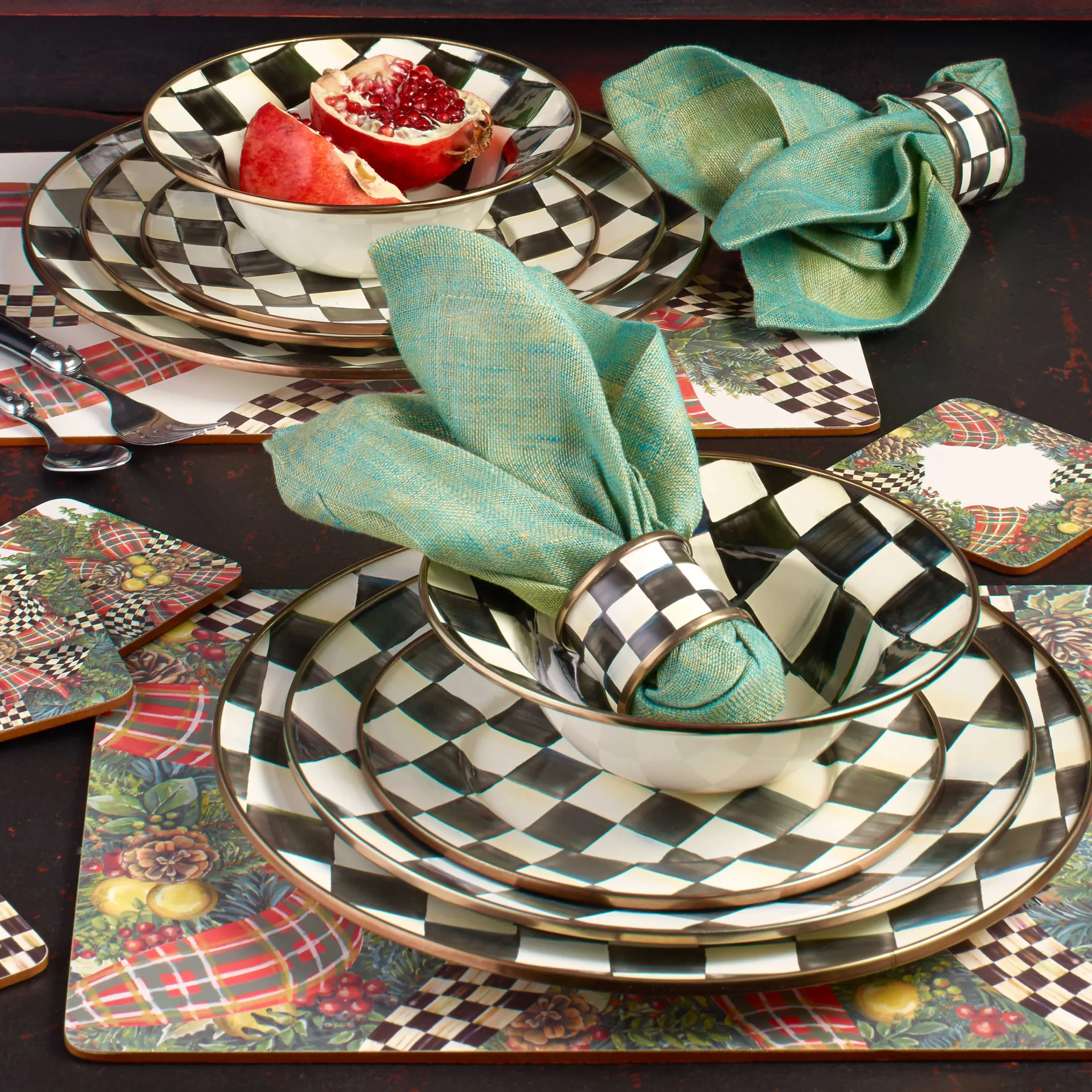 MacKenzie-Childs Courtly Check Enamel Breakfast Bowl* Outdoor Entertaining