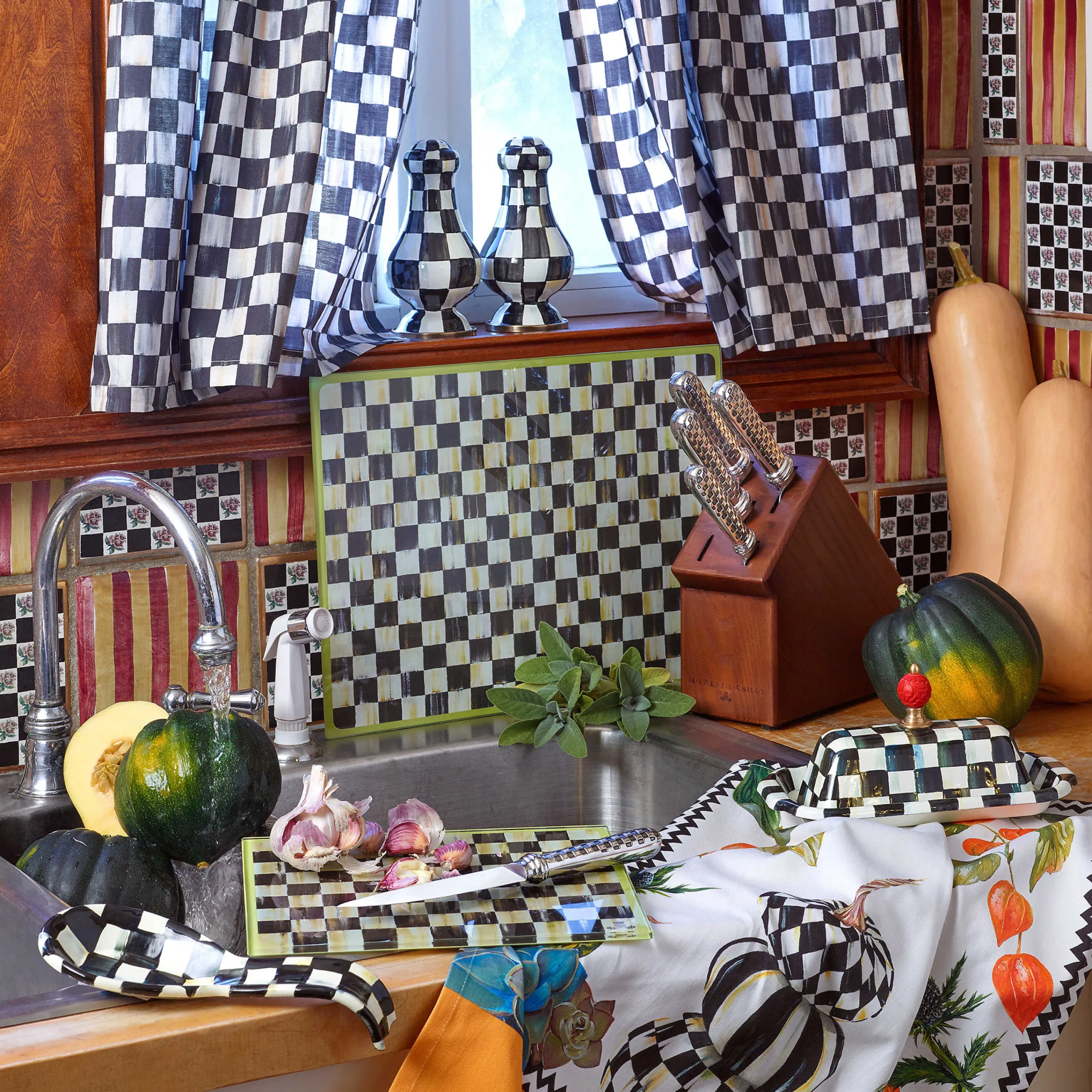 MacKenzie-Childs Courtly Check Enamel Butter Box* Outdoor Entertaining