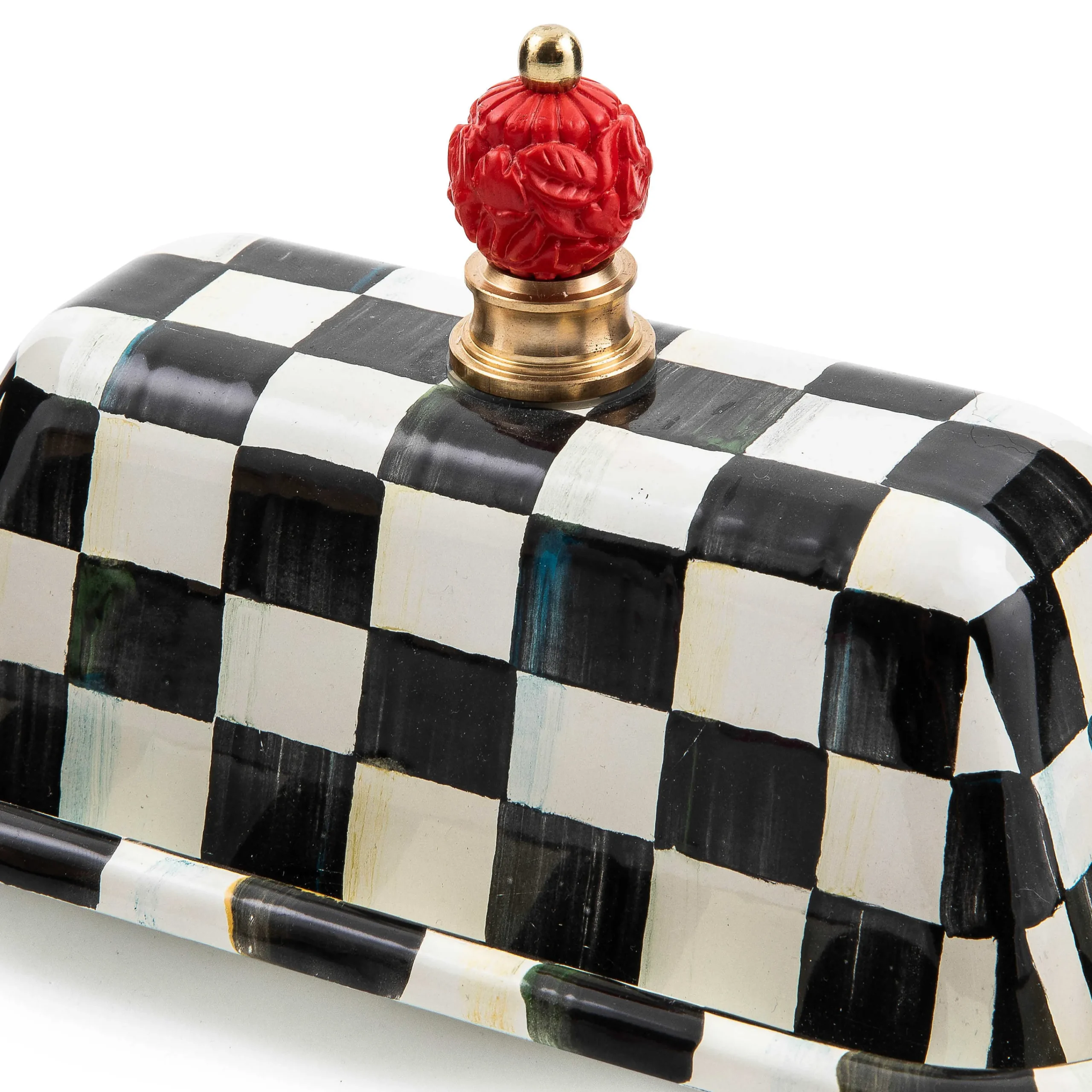 MacKenzie-Childs Courtly Check Enamel Butter Box* Outdoor Entertaining