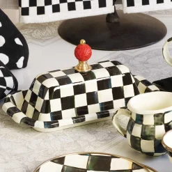 MacKenzie-Childs Courtly Check Enamel Butter Box* Outdoor Entertaining