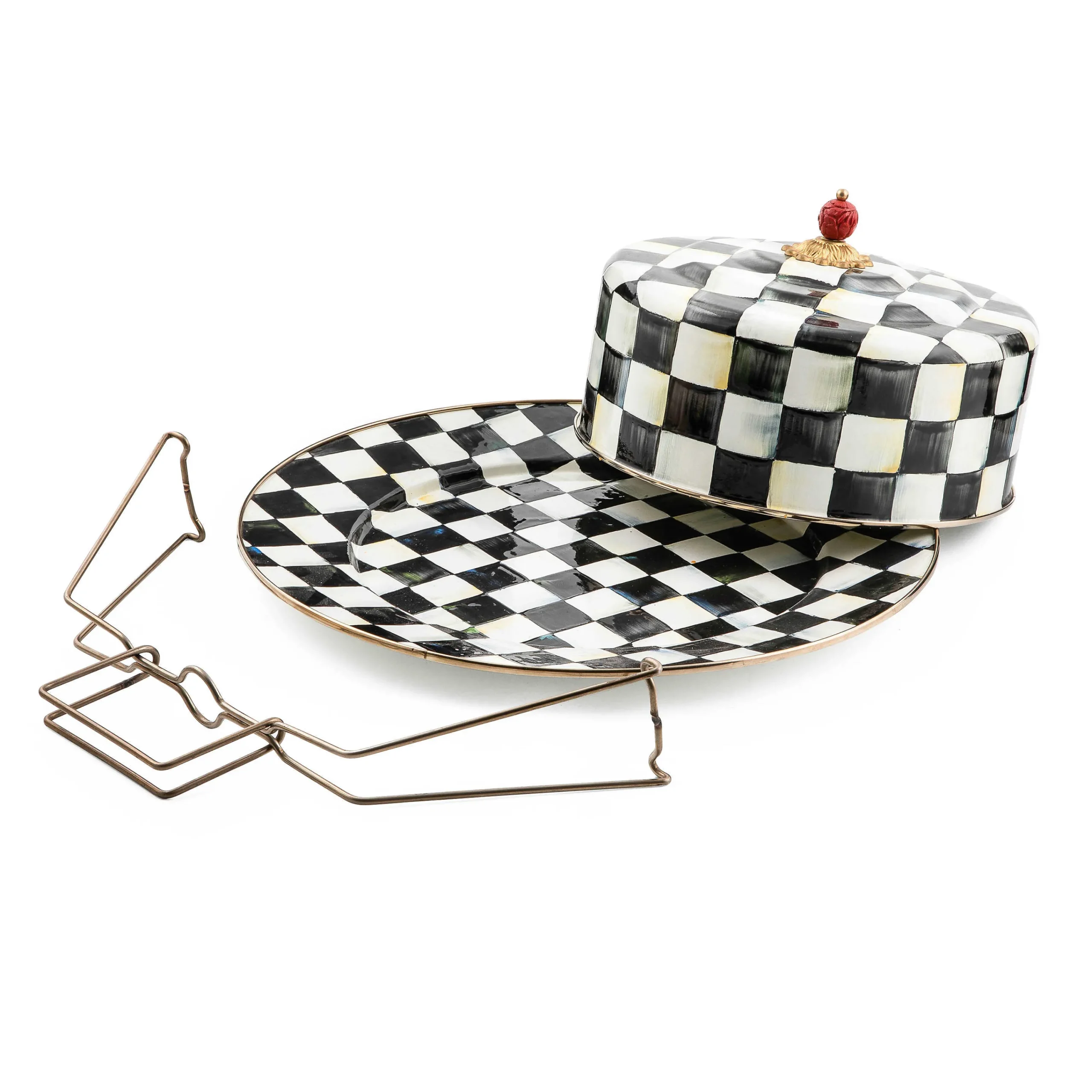 MacKenzie-Childs Courtly Check Enamel Cake Carrier* Outdoor Entertaining