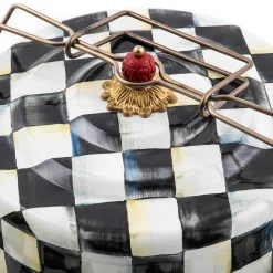 MacKenzie-Childs Courtly Check Enamel Cake Carrier* Outdoor Entertaining
