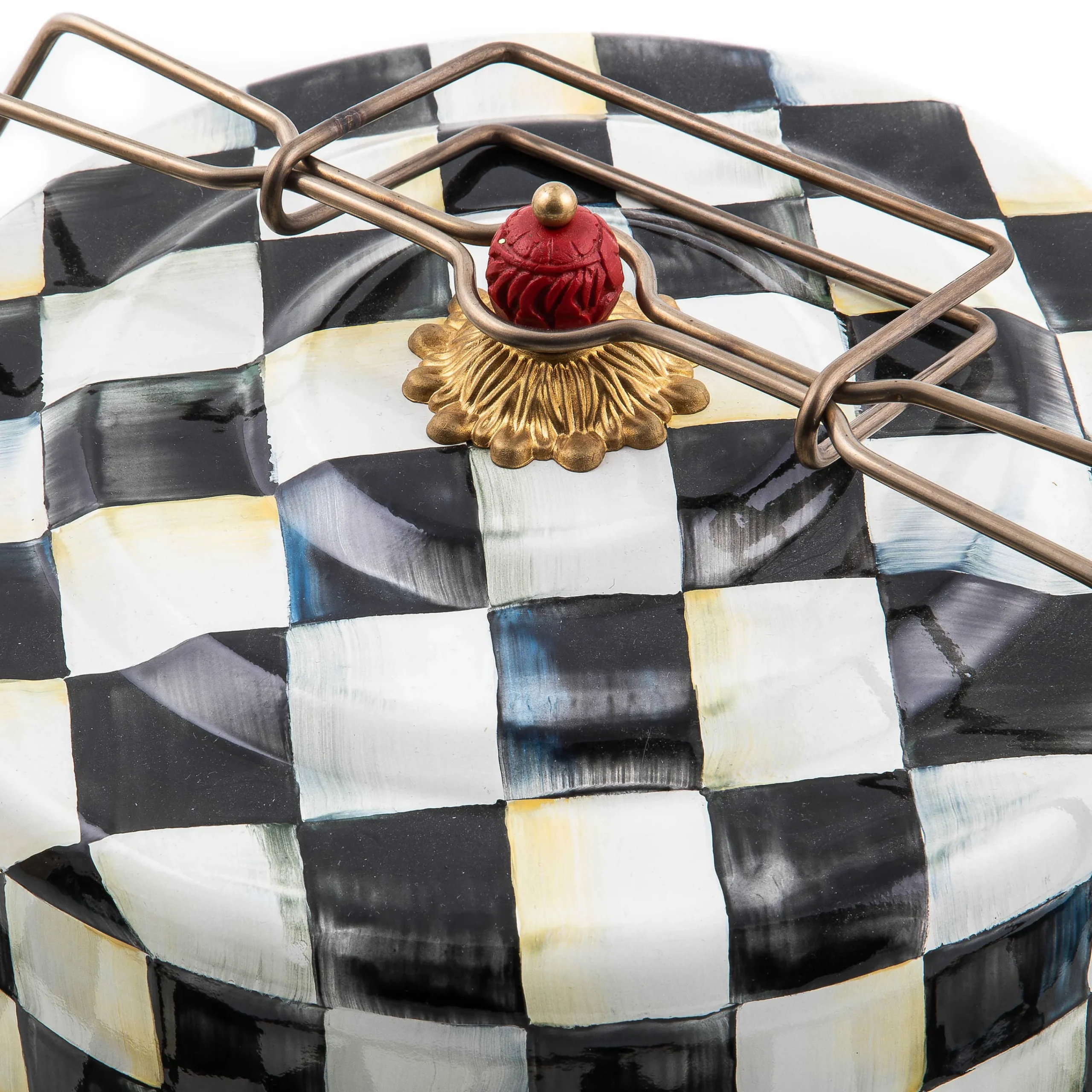 MacKenzie-Childs Courtly Check Enamel Cake Carrier* Outdoor Entertaining