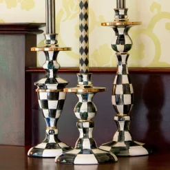 MacKenzie-Childs Courtly Check Enamel Candlestick - Medium* Candles & Fragrances