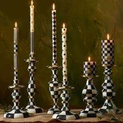 MacKenzie-Childs Courtly Check Enamel Candlestick - Medium* Candles & Fragrances
