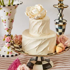 MacKenzie-Childs Courtly Check Enamel Candlestick - Medium* Candles & Fragrances