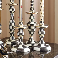 MacKenzie-Childs Courtly Check Enamel Candlestick - Small* Candles & Fragrances