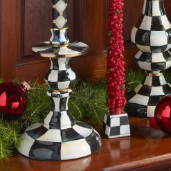 MacKenzie-Childs Courtly Check Enamel Candlestick - Small* Candles & Fragrances