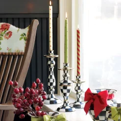 MacKenzie-Childs Courtly Check Enamel Candlestick - Large* Candles & Fragrances