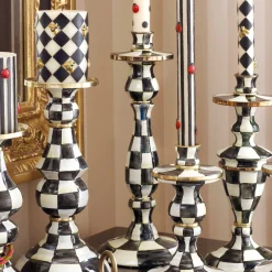 MacKenzie-Childs Courtly Check Enamel Candlestick - Large* Candles & Fragrances