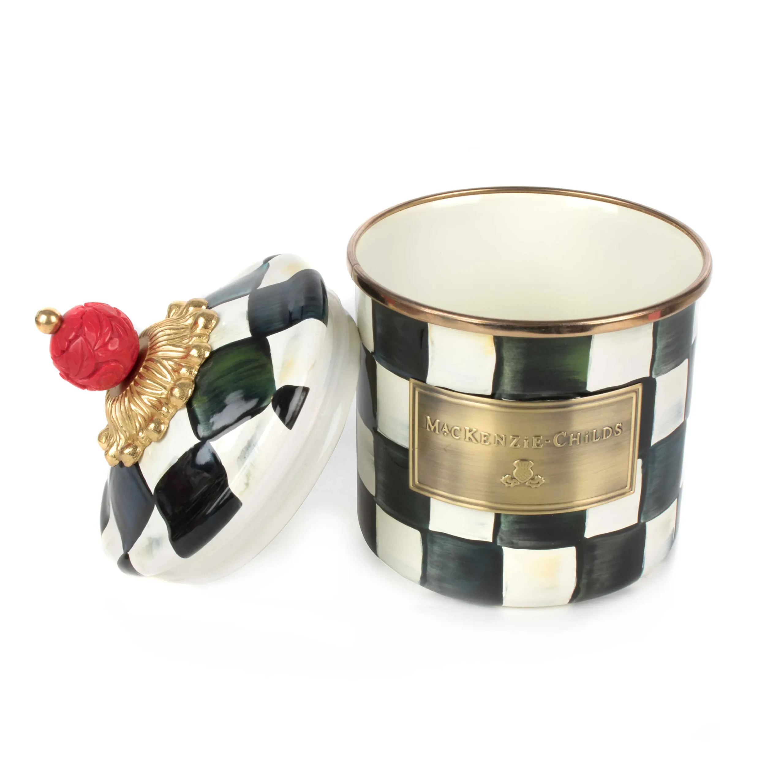 MacKenzie-Childs Courtly Check Enamel Canister - Demi* Room Accents
