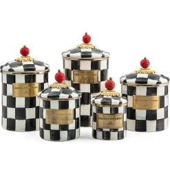 MacKenzie-Childs Courtly Check Enamel Canister - Large* Room Accents