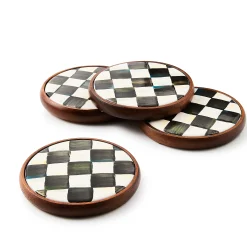 MacKenzie-Childs Courtly Check Enamel Coasters - Set Of 4* Table Accessories