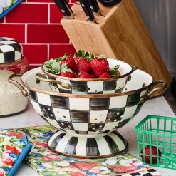 MacKenzie-Childs Courtly Check Enamel Colander - Small* Kitchen Utensils & Tools