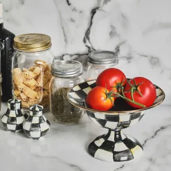 MacKenzie-Childs Courtly Check Enamel Compote - Small* Outdoor Entertaining