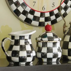 MacKenzie-Childs Courtly Check Enamel Creamer* Outdoor Entertaining