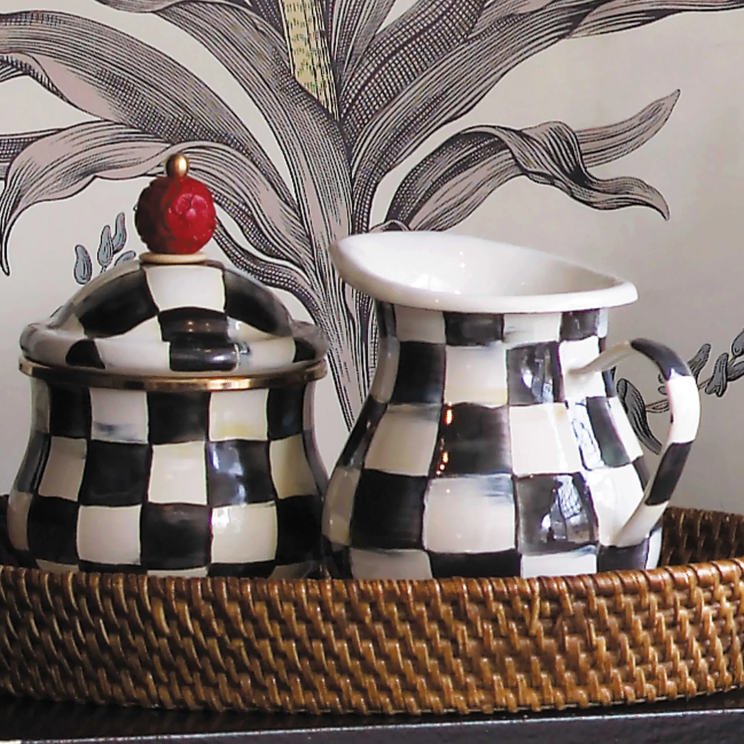 MacKenzie-Childs Courtly Check Enamel Creamer* Outdoor Entertaining