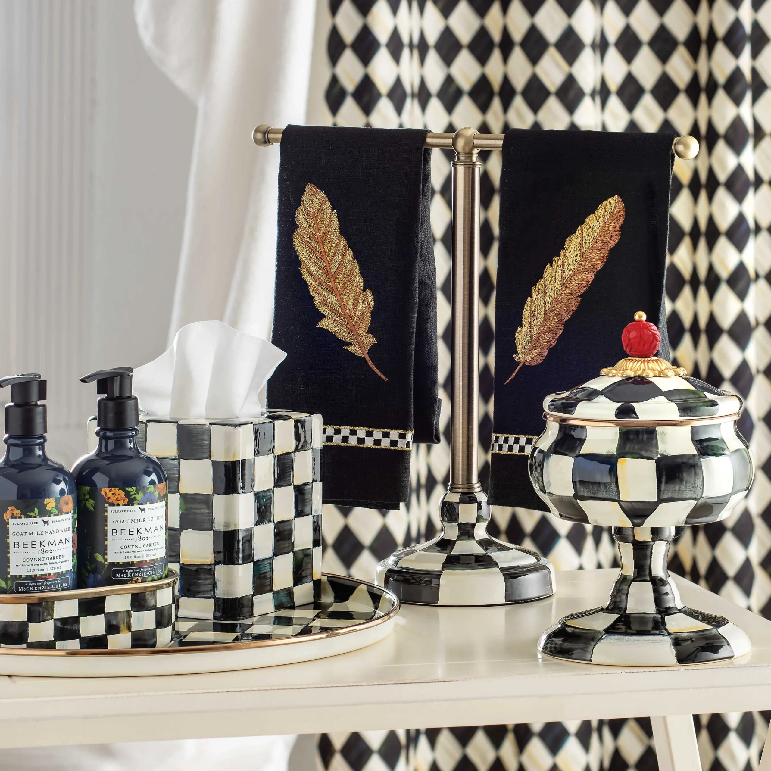 MacKenzie-Childs Courtly Check Enamel Curiosity Pot* Bed & Bath