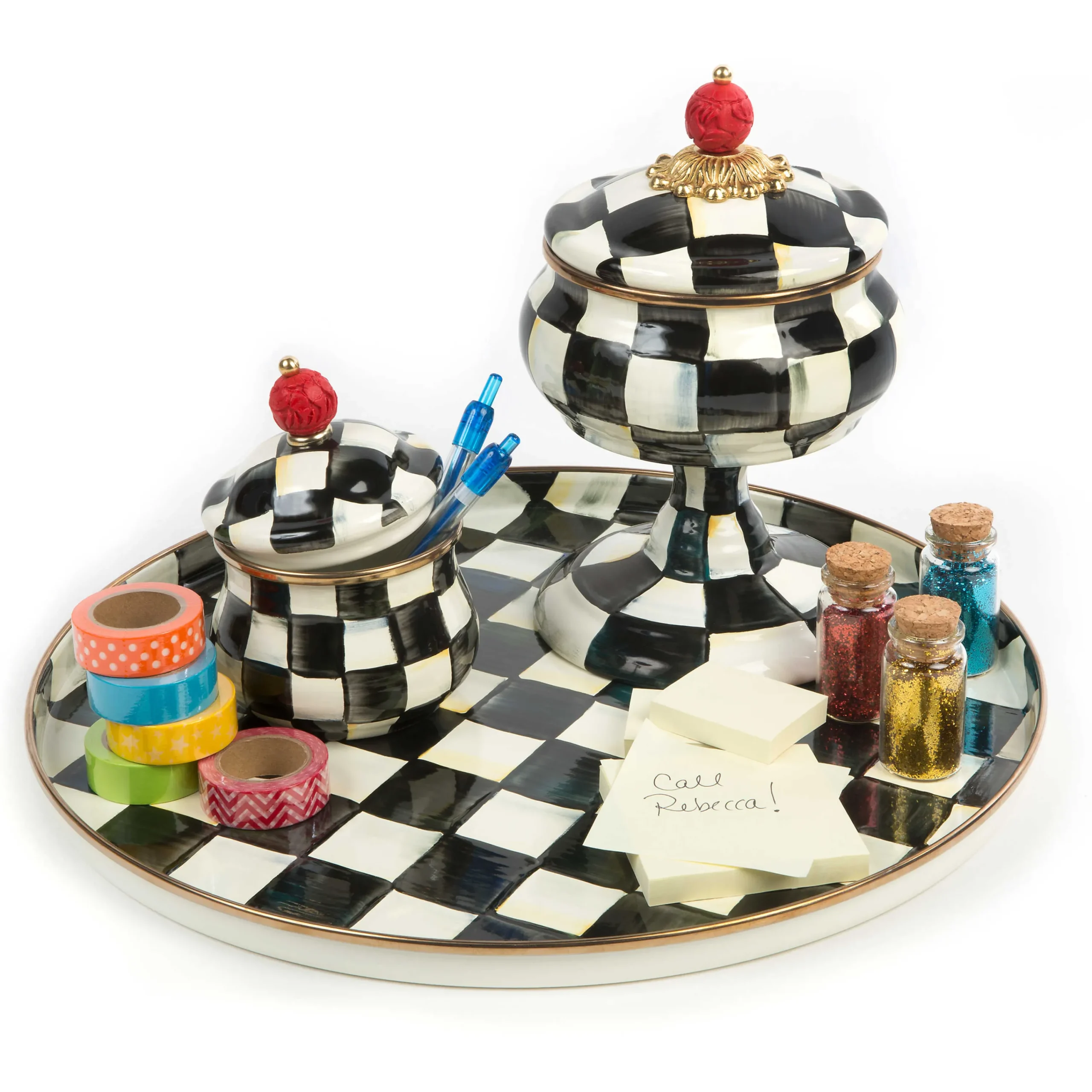 MacKenzie-Childs Courtly Check Enamel Curiosity Pot* Bed & Bath