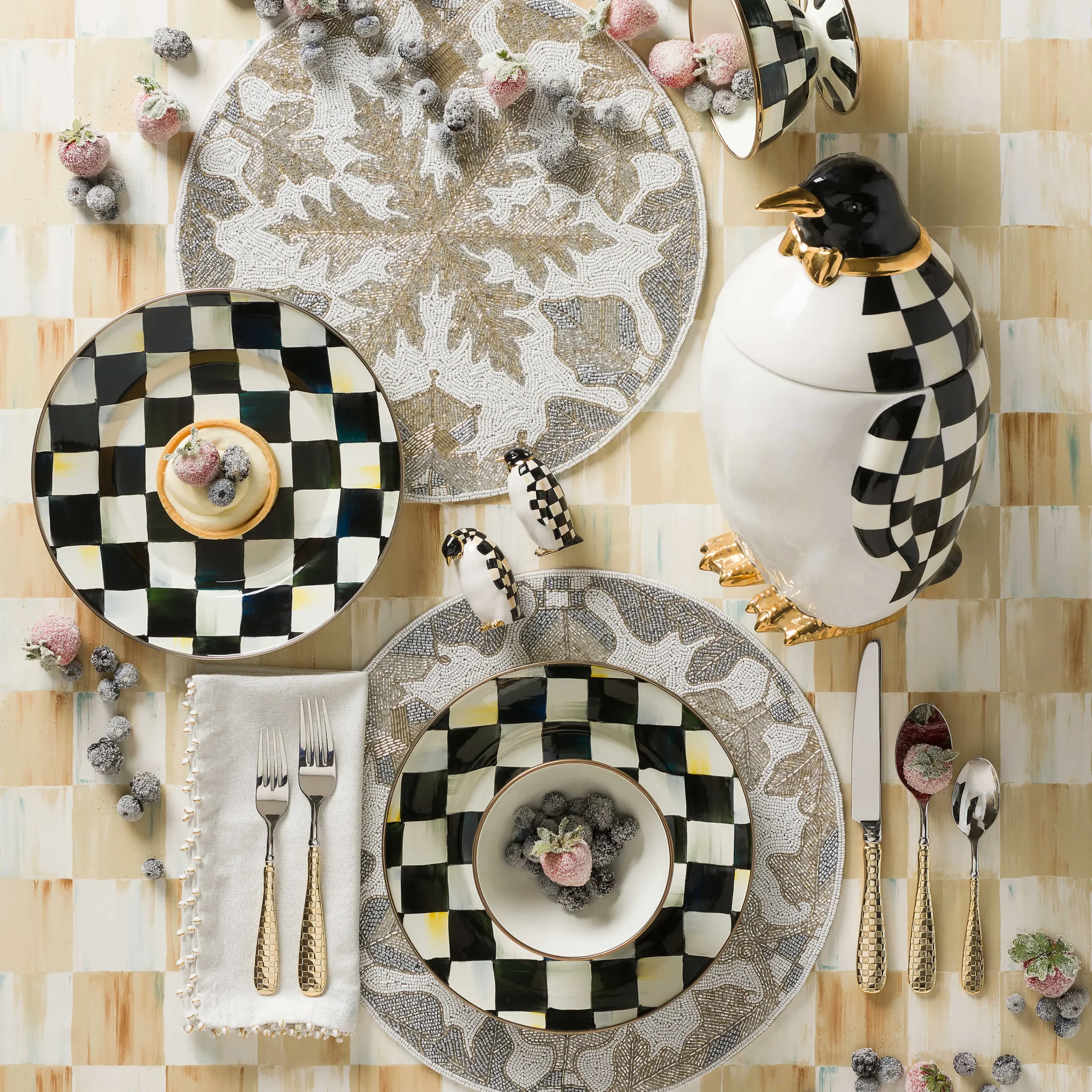 MacKenzie-Childs Courtly Check Enamel Dinner Plate* Outdoor Entertaining