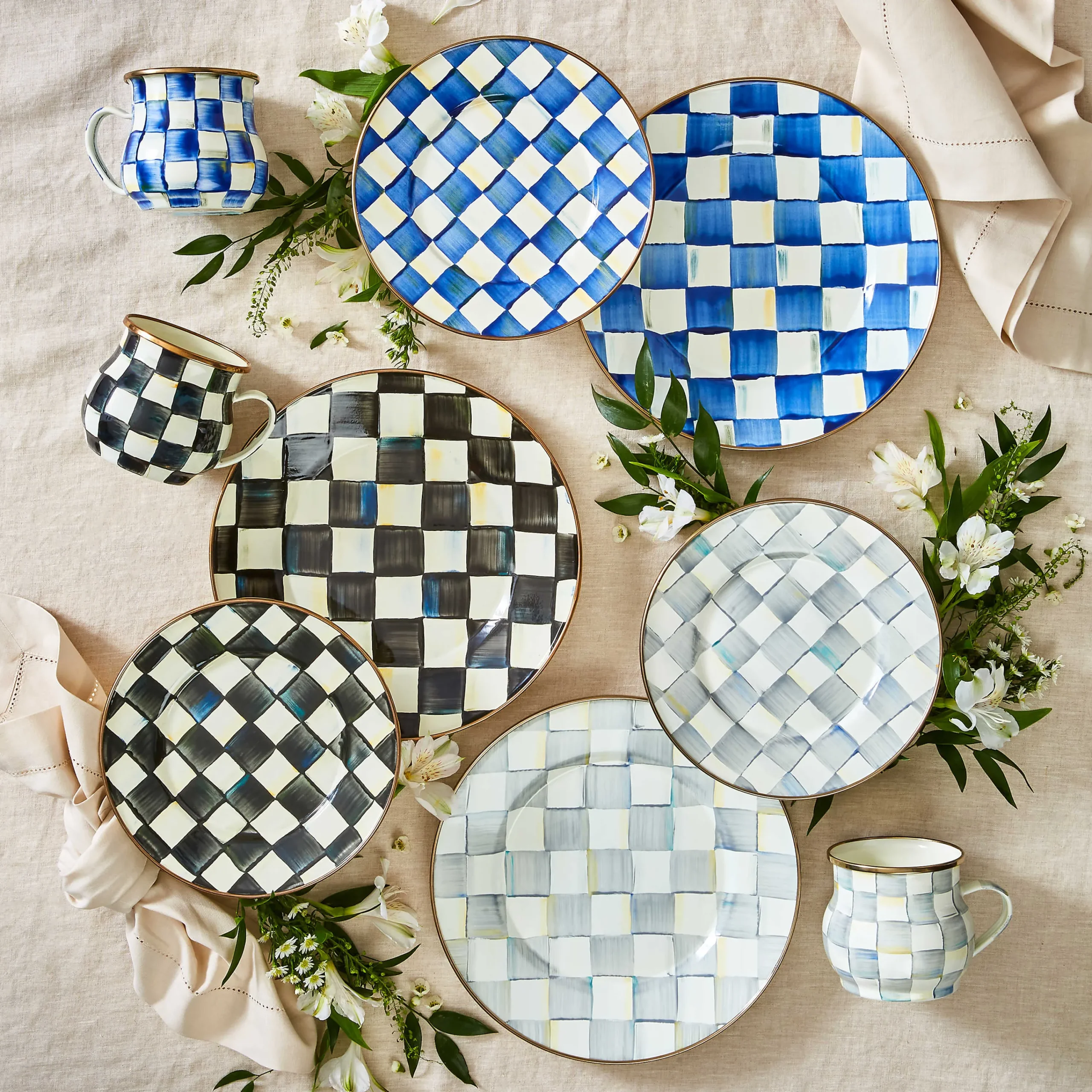 MacKenzie-Childs Courtly Check Enamel Dinner Plate* Outdoor Entertaining