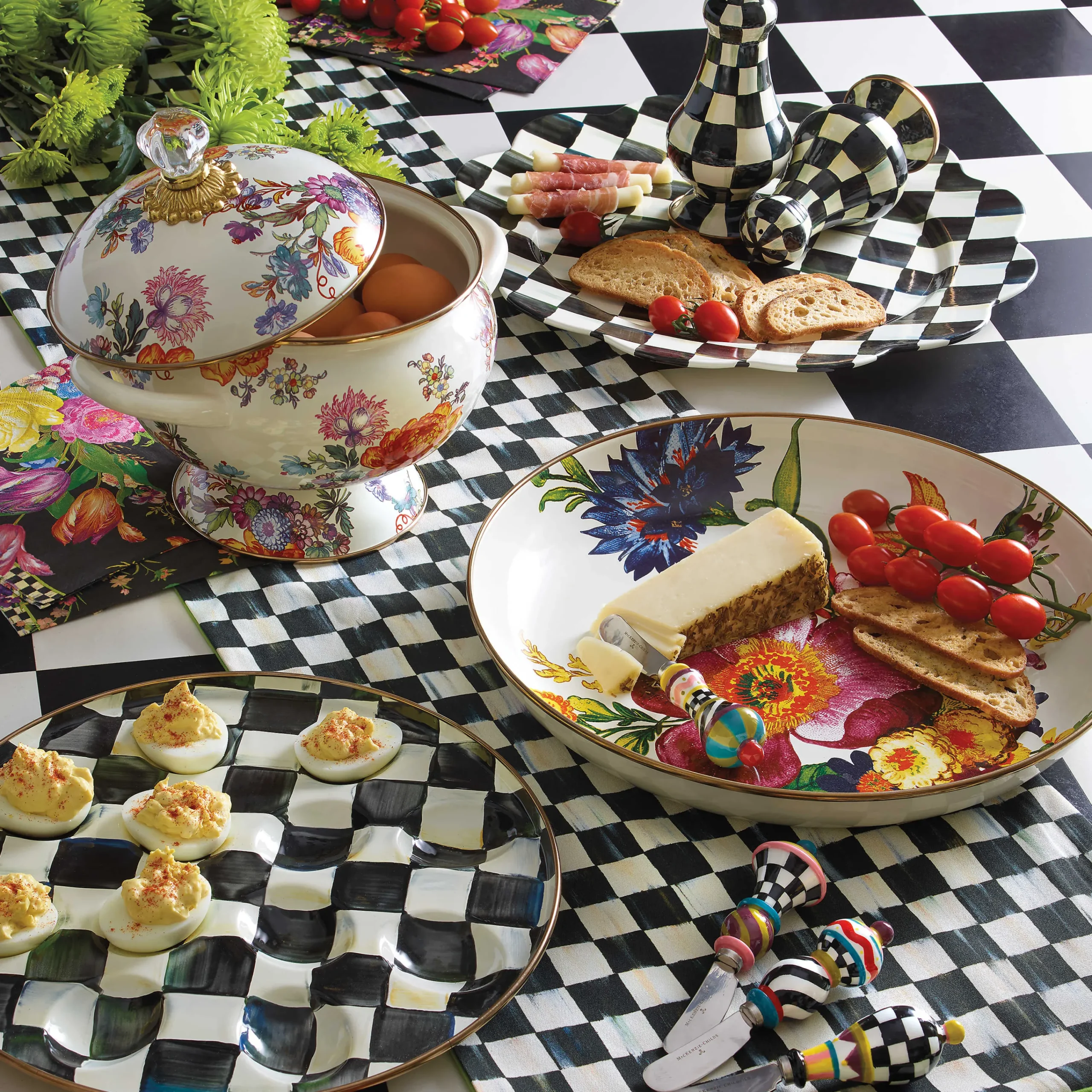 MacKenzie-Childs Courtly Check Enamel Egg Plate* Outdoor Entertaining