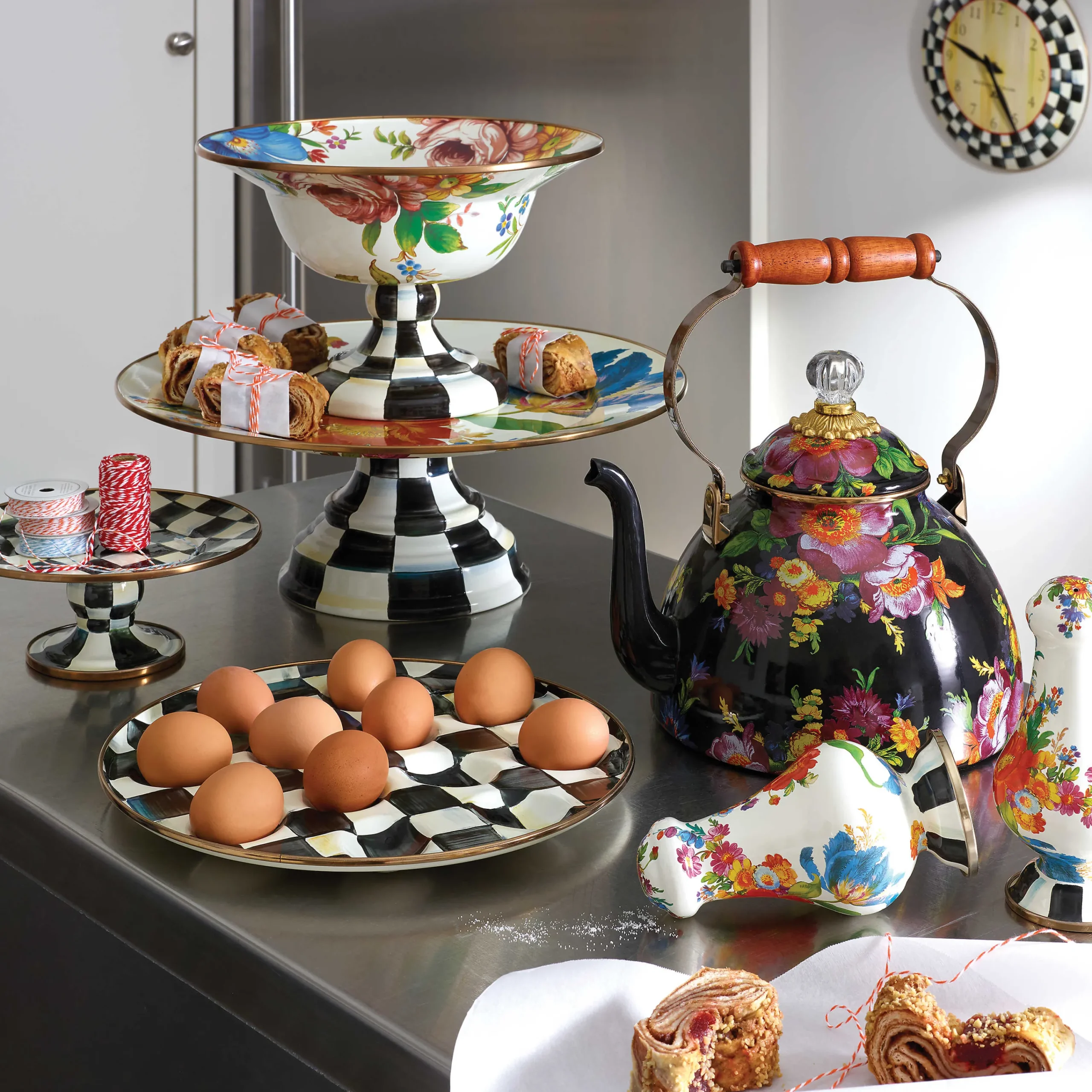 MacKenzie-Childs Courtly Check Enamel Egg Plate* Outdoor Entertaining