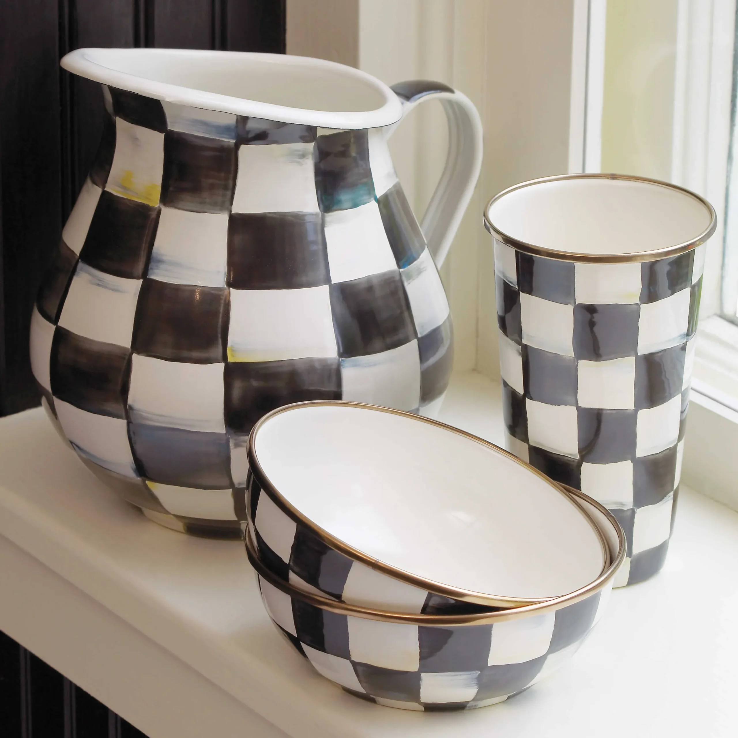 MacKenzie-Childs Courtly Check Enamel Everyday Bowl* Outdoor Entertaining