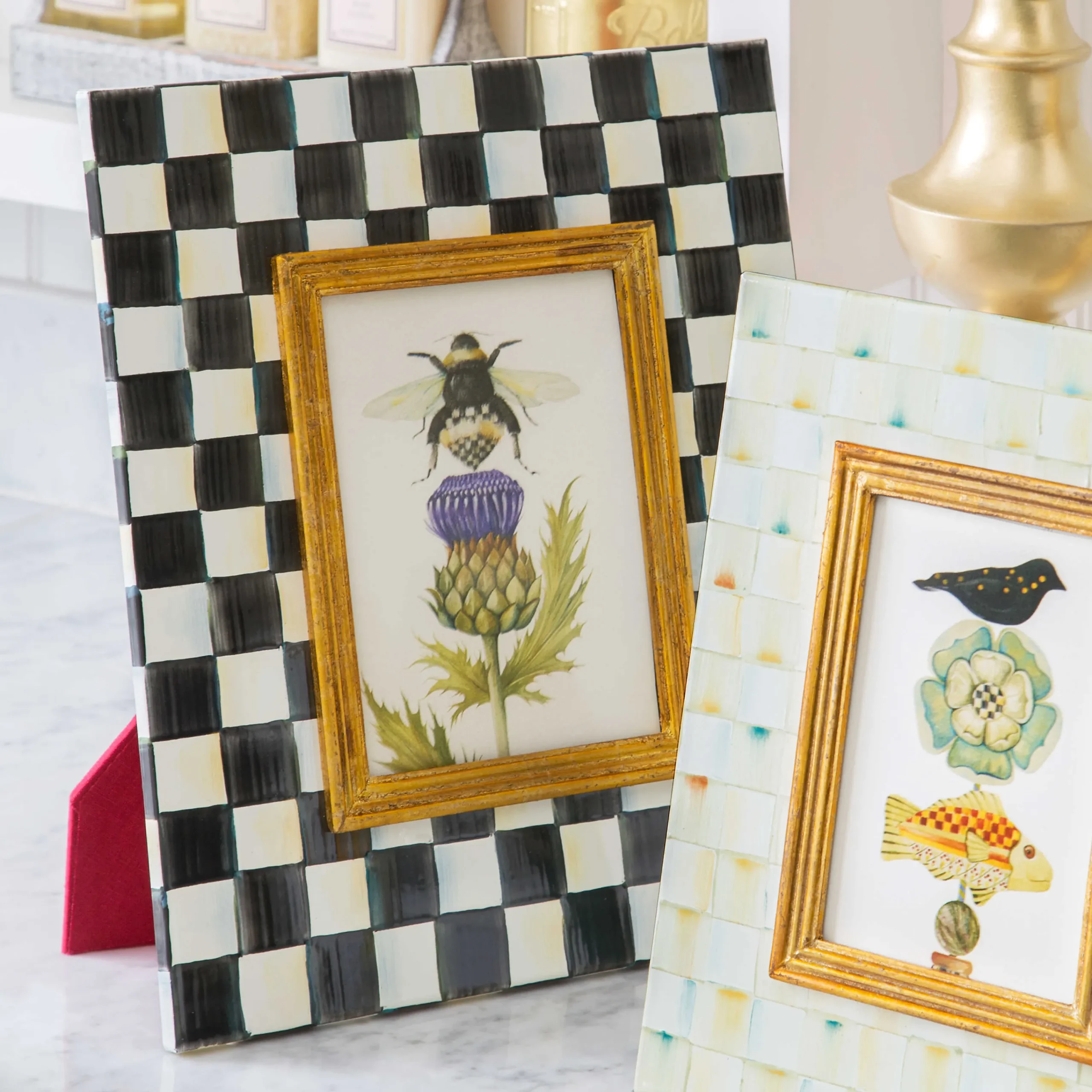 MacKenzie-Childs Courtly Check Enamel Frame - 5" X 7"* Room Accents