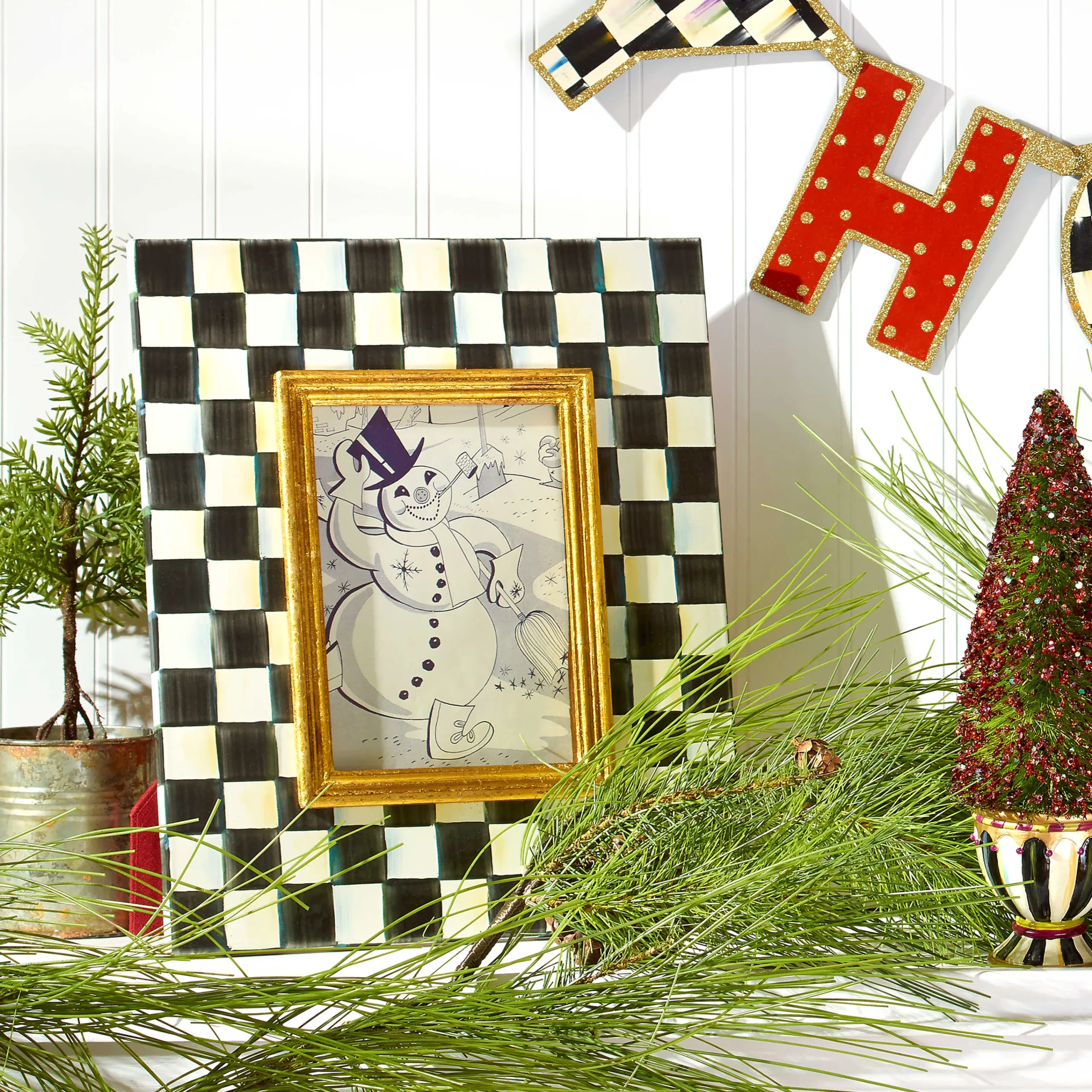 MacKenzie-Childs Courtly Check Enamel Frame - 5" X 7"* Room Accents