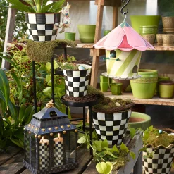 MacKenzie-Childs Courtly Check Enamel Garden Pot - Extra Large* Pots & Planters