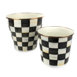 MacKenzie-Childs Courtly Check Enamel Garden Pot - Extra Large* Pots & Planters