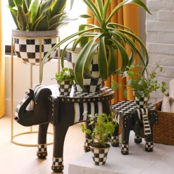 MacKenzie-Childs Courtly Check Enamel Herb Pots - Set Of 3* Pots & Planters