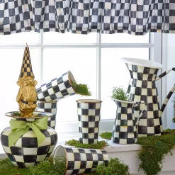 MacKenzie-Childs Courtly Check Enamel Large Vase - Green Bow* Room Accents