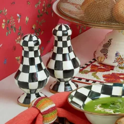 MacKenzie-Childs Courtly Check Enamel Large Salt & Pepper Shakers* Outdoor Entertaining