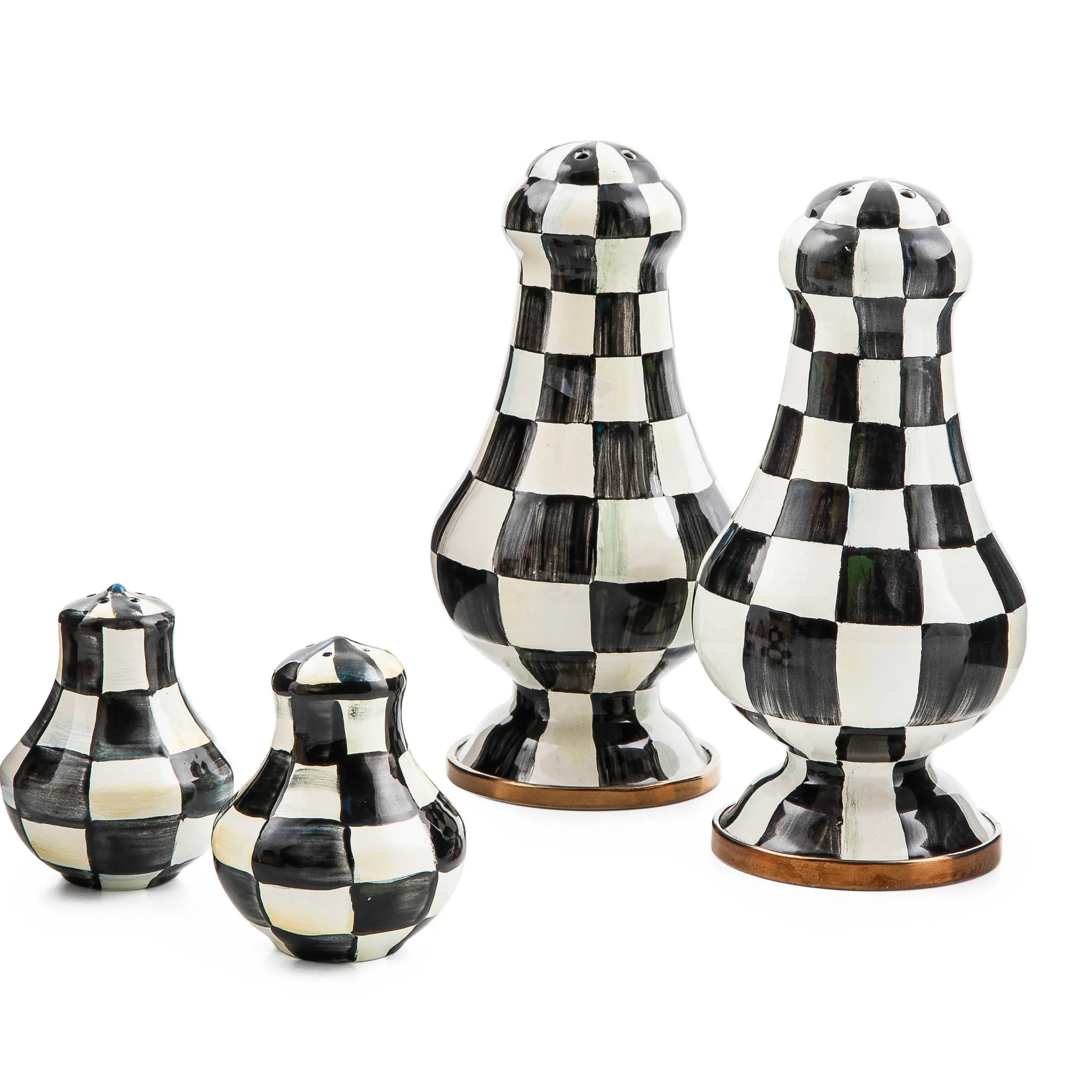 MacKenzie-Childs Courtly Check Enamel Large Salt & Pepper Shakers* Outdoor Entertaining