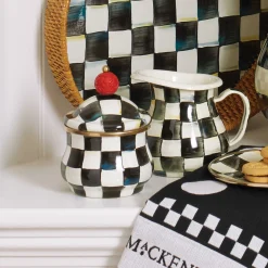 MacKenzie-Childs Courtly Check Enamel Lidded Sugar Bowl* Outdoor Entertaining