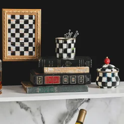 MacKenzie-Childs Courtly Check Enamel Lidded Sugar Bowl* Outdoor Entertaining