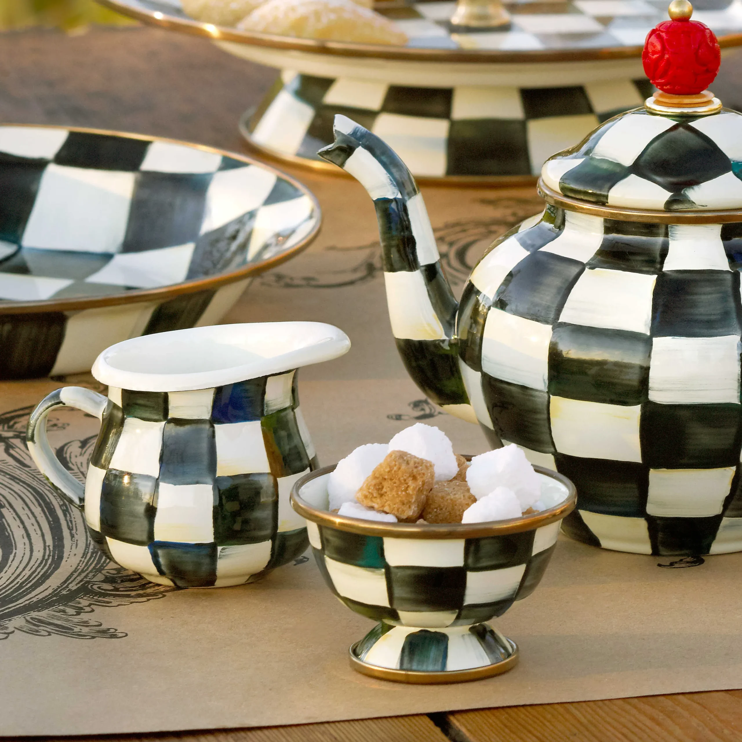MacKenzie-Childs Courtly Check Enamel Little Creamer* Outdoor Entertaining