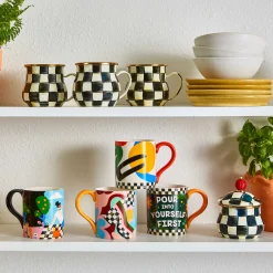 MacKenzie-Childs Courtly Check Enamel Mug* Outdoor Entertaining