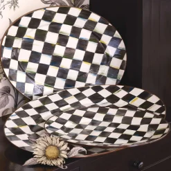 MacKenzie-Childs Courtly Check Enamel Oval Platter - Large* Outdoor Entertaining
