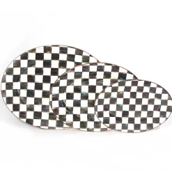 MacKenzie-Childs Courtly Check Enamel Oval Platter - Small* Outdoor Entertaining