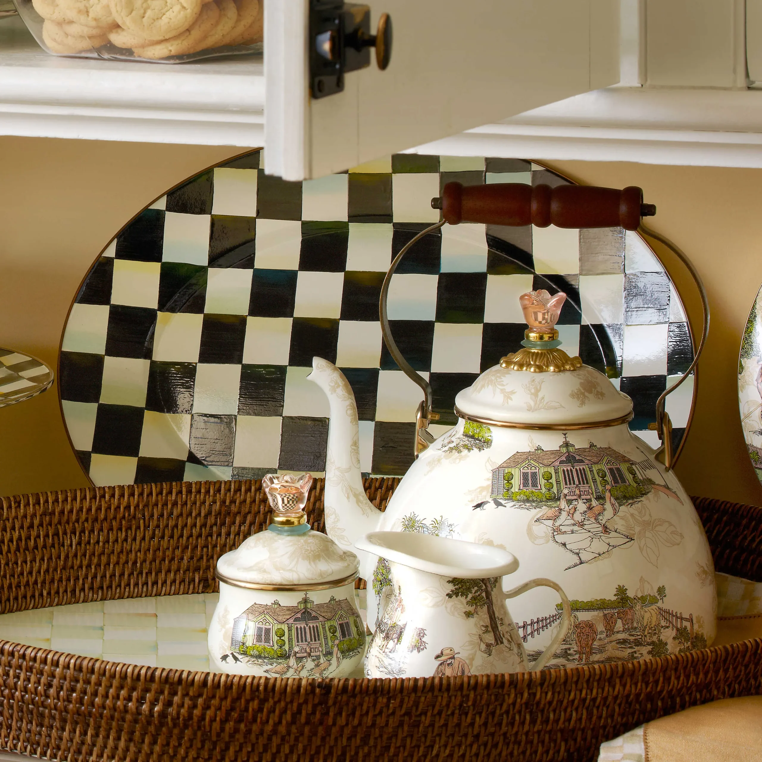 MacKenzie-Childs Courtly Check Enamel Oval Platter - Medium* Outdoor Entertaining