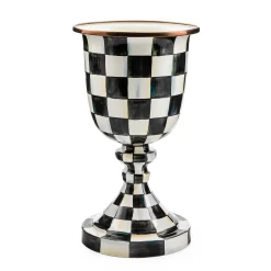 MacKenzie-Childs Courtly Check Enamel Pedestal Vase - Red Bow* Room Accents