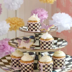 MacKenzie-Childs Courtly Check Enamel Pedestal Platter - Mini* Outdoor Entertaining