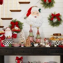 MacKenzie-Childs Courtly Check Enamel Pedestal Platter - Small* Outdoor Entertaining