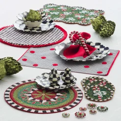 MacKenzie-Childs Courtly Check Enamel Petal Salad/Dessert Plate* Outdoor Entertaining