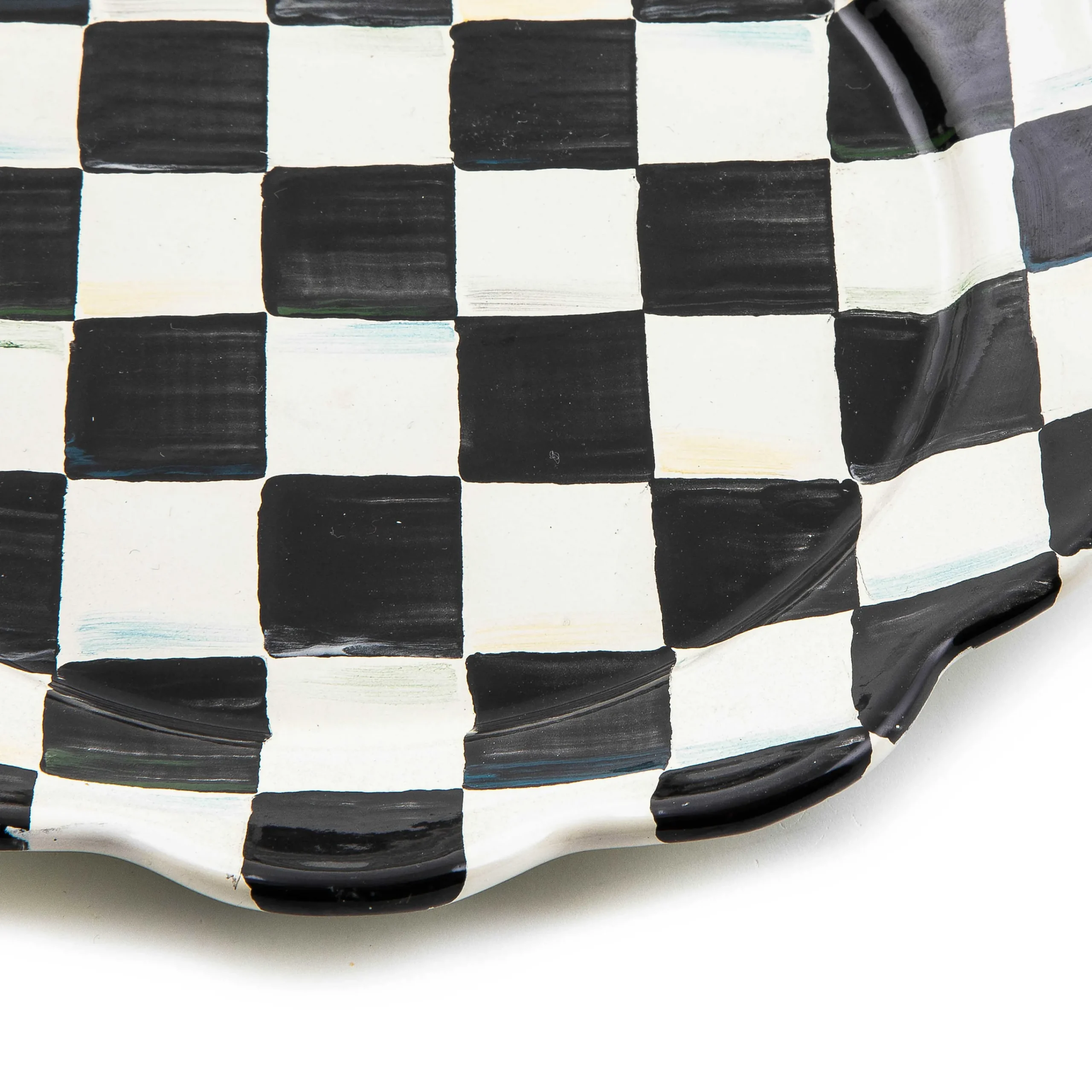 MacKenzie-Childs Courtly Check Enamel Petal Salad/Dessert Plate* Outdoor Entertaining