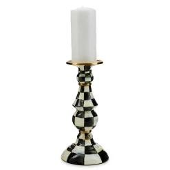 MacKenzie-Childs Courtly Check Enamel Pillar Candlestick - Large* Candles & Fragrances